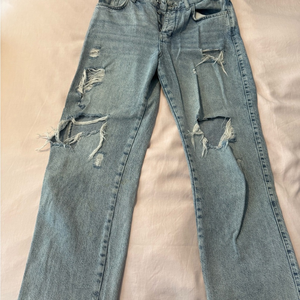 Zara Distressed Blue Jeans